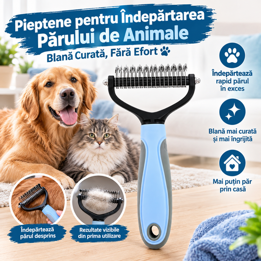 Pieptene pentru Îndepărtarea Părului de Animale – Blană Curată, Fără Efort🐾