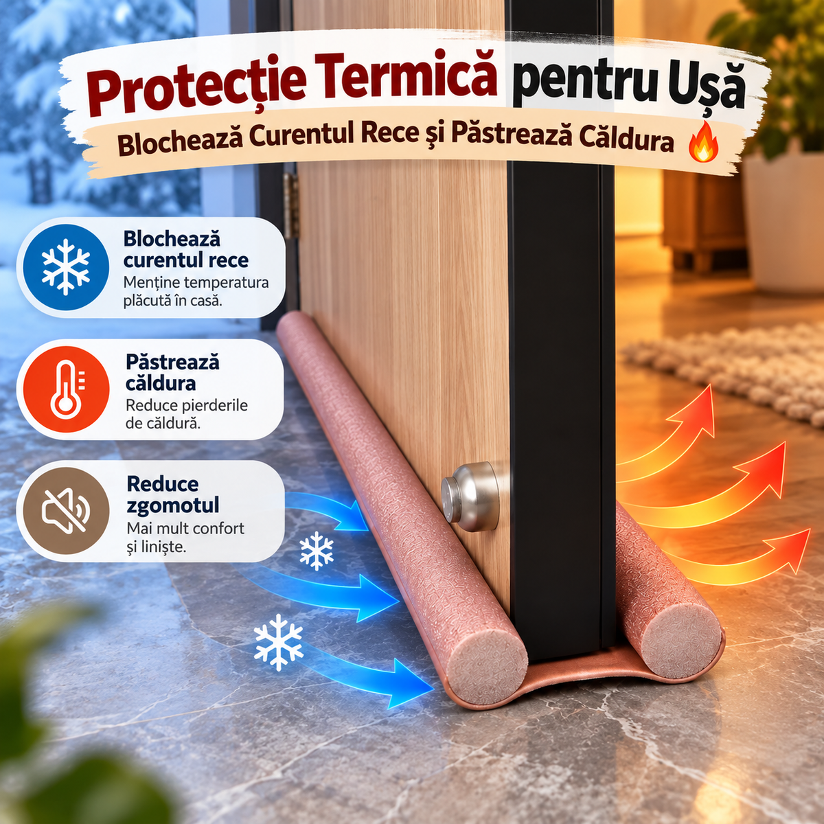 Protecție Termică pentru Ușă – Blochează Curentul Rece și Păstrează Căldura 🔥