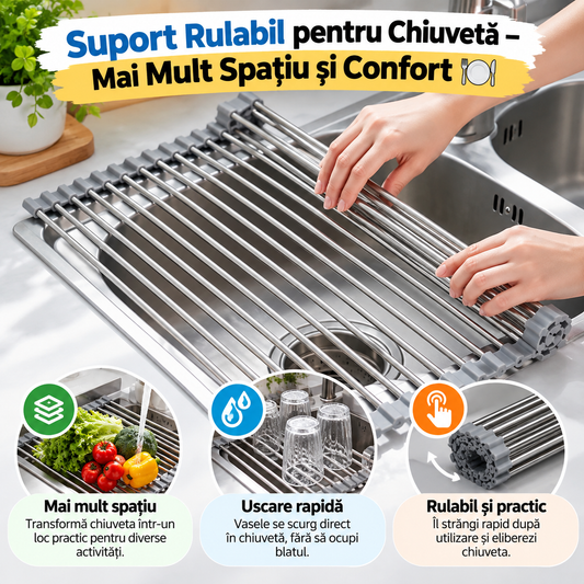 Suport Rulabil pentru Chiuvetă – Mai Mult Spațiu și Confort🍽️